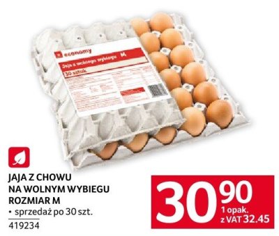 Jaja z chowu na wolnym wybiegu rozmiar M sprzedaż po 30 szt. economy promocja w Selgros