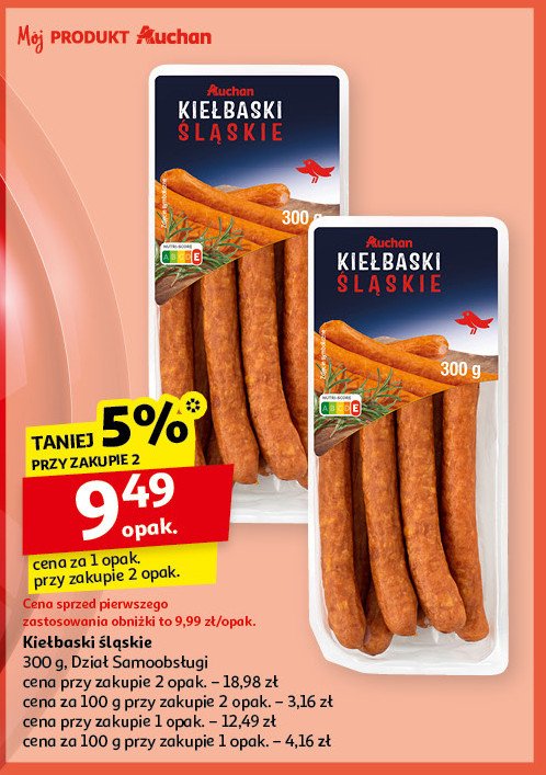 Kiełbaski śląskie Auchan promocja