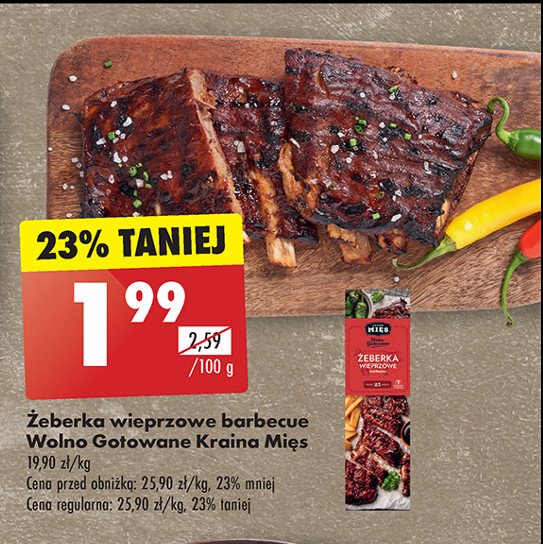 Żeberka wieprzowe barbecue wolno gotowane Kraina mięs promocja