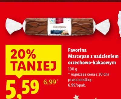 Marcepan z nadzieniem orzechowo-kakaowym  promocja w Lidl