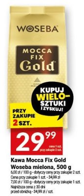 Kawa Mocca Fix Gold Woseba mielona promocja w Twój Market