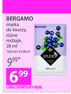 Maseczka do twarzy acai berry Bergamo studio 247 promocja w Dealz