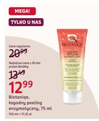 Łagodny peeling Biotaniqe enzymatyczny, 75 ml promocja w Rossmann