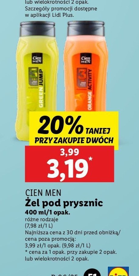 Żel pod prysznic green jump Cien men promocja