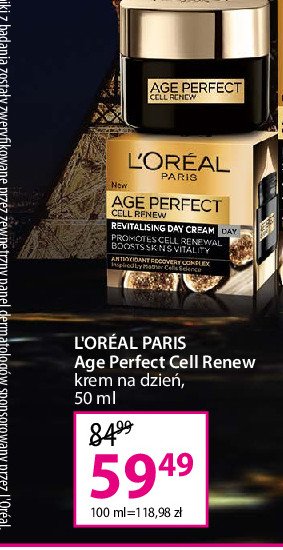 Krem przeciwzmarszczkowy na dzień L'OREAL AGE PERFECT CELL RENEW promocja