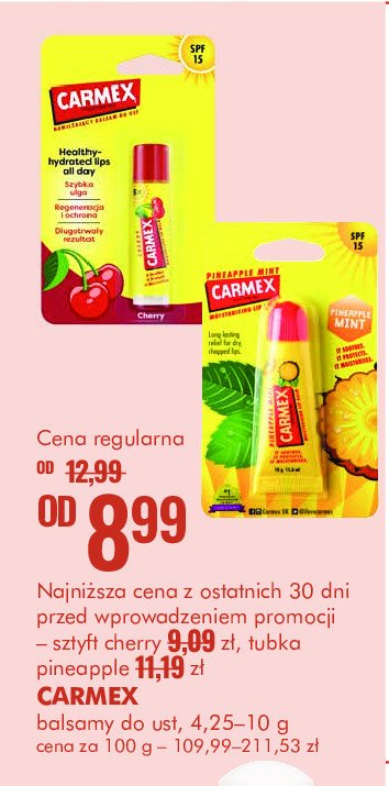 Balsam do ust w tubce ananas i mięta Carmex promocja w Super-Pharm