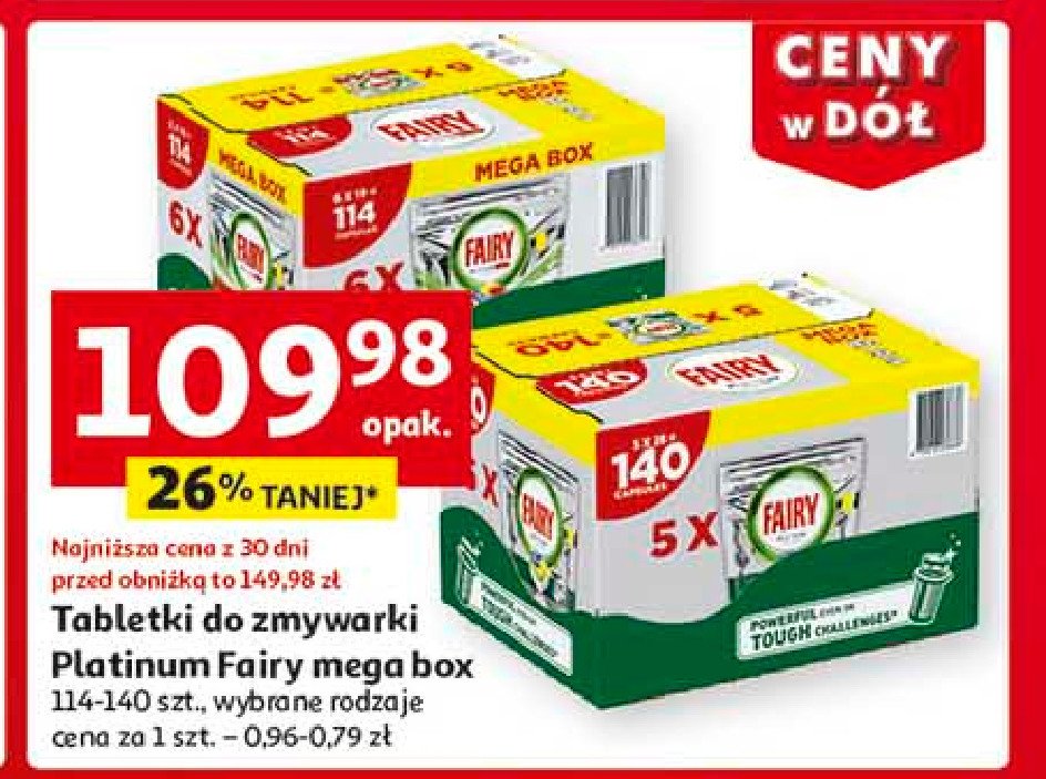 Kapsułki do zmywarek lemon Fairy platinum promocja w Auchan