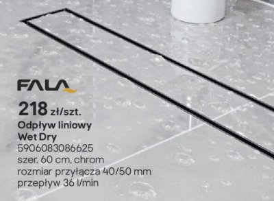 Odpływ liniowy Wet Dry chrom 60 cm promocja w Castorama