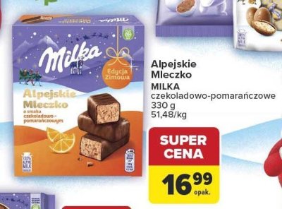 Alpejskie Mleczko Milka czekoladowo-pomarańczowe promocja w Carrefour