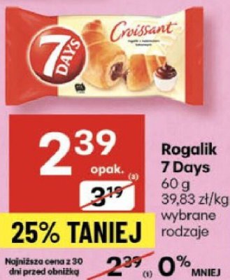 Rogalik 7 Days wybrane rodzaje promocja w Delikatesy Centrum