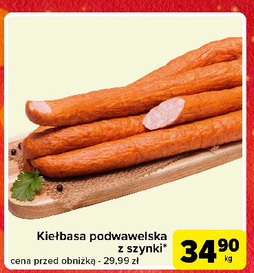 Kiełbasa podwawelska z szynki promocja w Carrefour Express