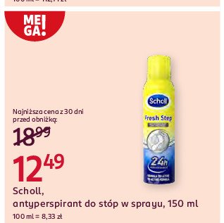 Dezodorant do stóp 3 w 1 Scholl fusspilz promocja w Rossmann