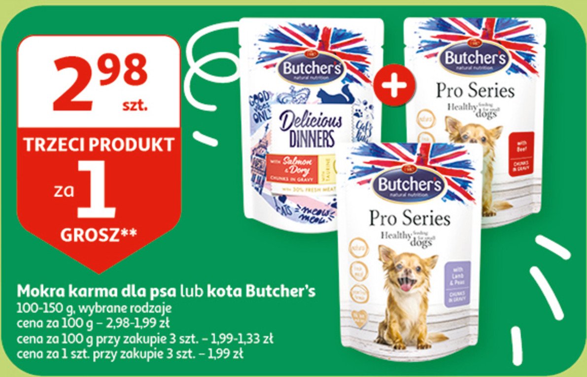 Karma dla psa z ciel臋cin膮 i marchewk膮 Butcher's pro series promocja