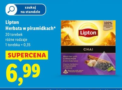 Herbata w piramidkach Lipton, różne rodzaje promocja w Lidl