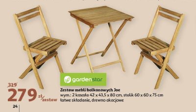 Zestaw 2x krzesła + stolik joe Garden star promocja