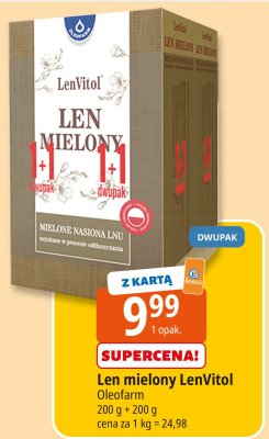 Len mielony LenVitol Oleofarm DWUPAK promocja w Leclerc