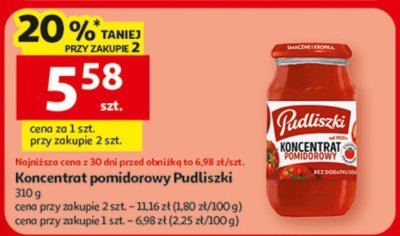 Koncentrat pomidorowy Pudliszki 310 g promocja w Auchan