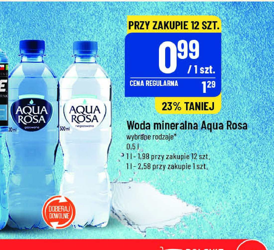 Woda niegazowana Aqua rosa promocja