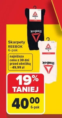 Skarpety 6-pak REEBOK promocja w Carrefour