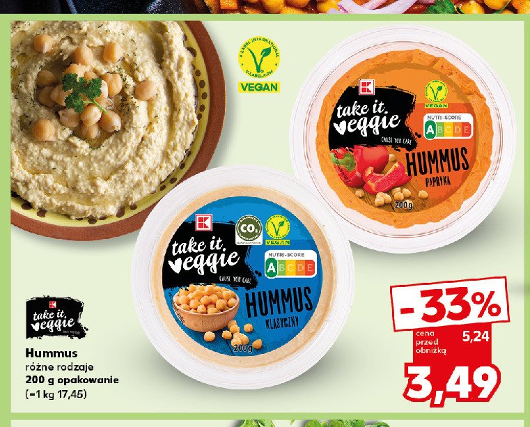 Hummus paprykowy K-classic takie it veggie promocja