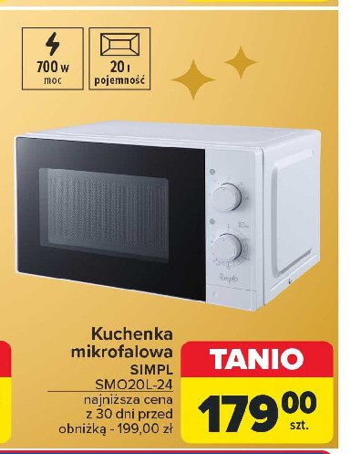 Kuchenka mikrofalowa smo20l-24 Simpl promocja w Carrefour Market