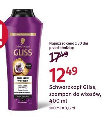 Szampon Schwarzkopf Gliss do włosów, 400 ml promocja w Rossmann