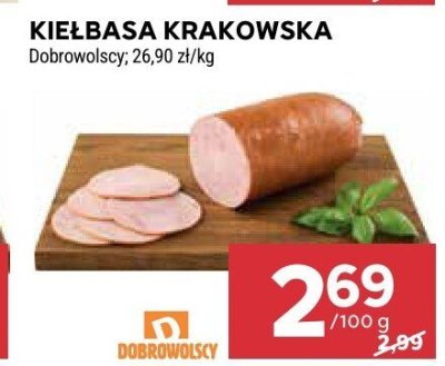 Kiełbasa krakowska Dobrowolscy promocja w Stokrotka