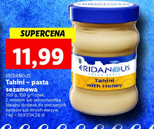 Pasta sezamowa Eridanous promocja
