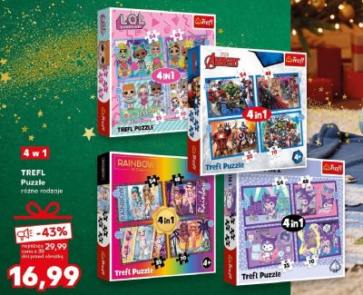 Puzzle różne rodzaje 4w1 promocja w Kaufland