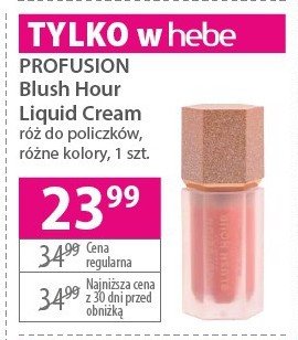 Róż do policzków rose Profusion blush hour liquid cream promocja