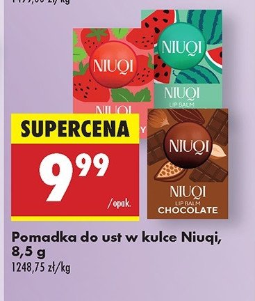 Pomadka do ust w kulce chocolate Niuqi promocja w Biedronka
