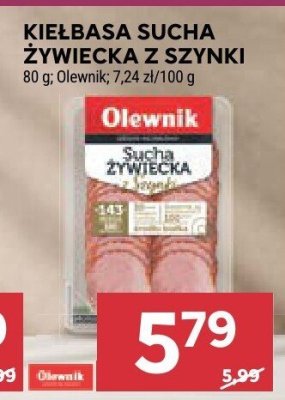 Kiełbasa sucha żywiecka z szynki Olewnik promocja w Stokrotka