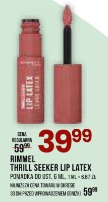 Pomadka Rimmel Thrill Seeker Lip Latex promocja w Drogerie Natura