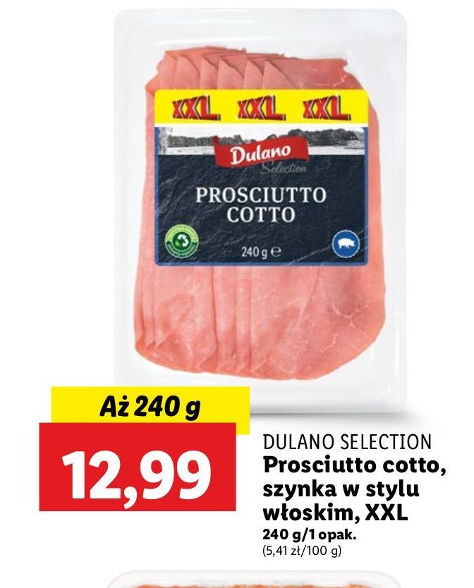 Prosciutto cotto Dulano selection promocja