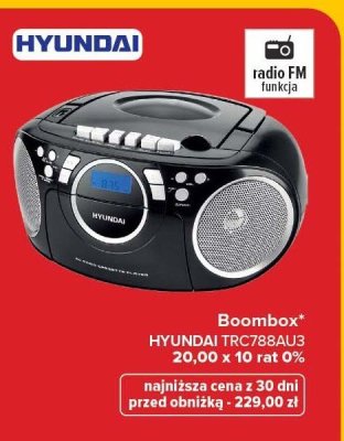 Boombox HYUNDAI TRC788AU3 promocja w Carrefour