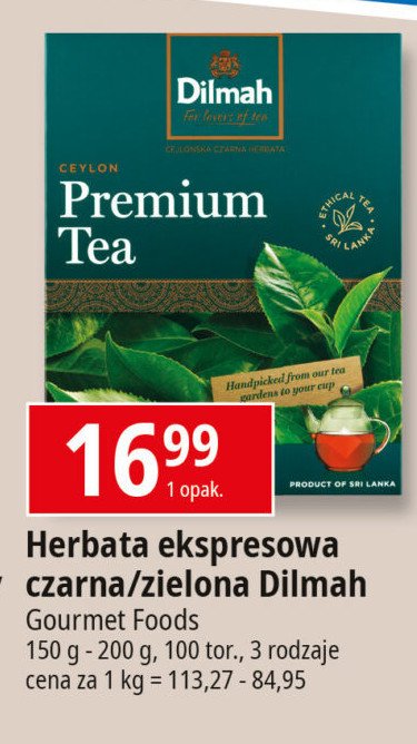 Herbata pure green Dilmah green tea promocja w Leclerc