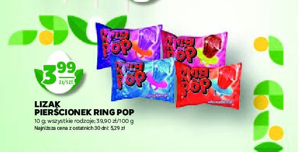 Cukierek pierścionek RING POP promocja