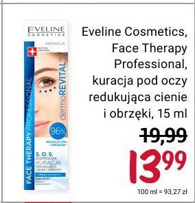 Ekspresowa kuracja pod oczy redukująca cienie i obrzęki Eveline face therapy proffessional promocja