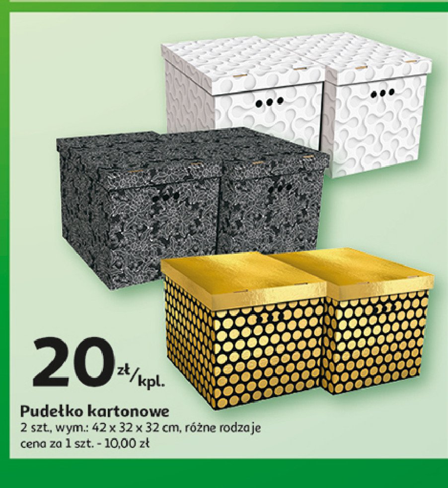 Pudełka kartonowe 42 x 32 x 32 cm promocja w Auchan