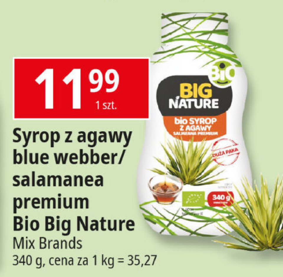 Syrop z agawy bio salamanea premium Big nature promocja