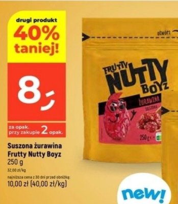 Suszona żurawina Frutty Nutty Boyz promocja w Dealz
