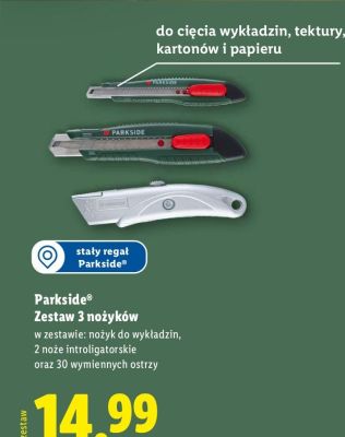 Zestaw 3 nożyków Parkside promocja w Lidl