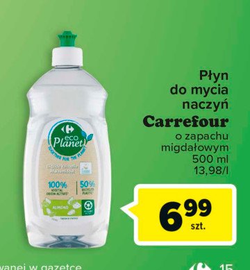 Płyn do mycia naczyń migdałowy Carrefour eco planet promocja
