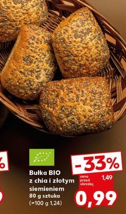 Bułka bio z chia i złotym siemieniem promocja