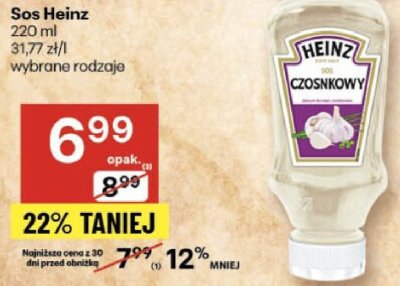 Sos Heinz wybrane rodzaje promocja w Delikatesy Centrum