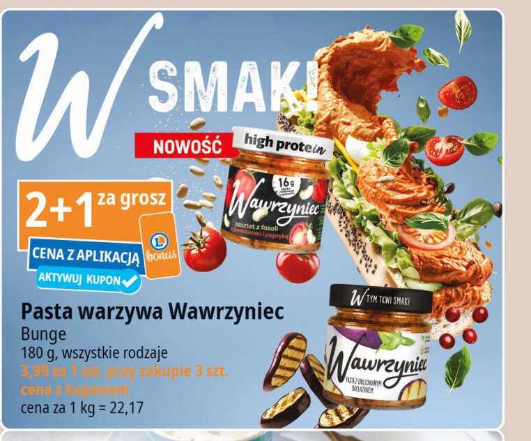 Pasta z grillowanym bakłażanem Wawrzyniec promocja w Leclerc