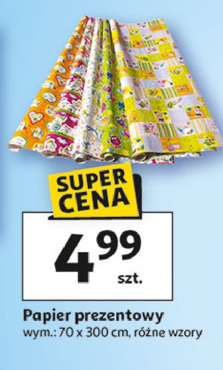 Papier do pakowania gładki 70 x 300 cm promocja w Auchan