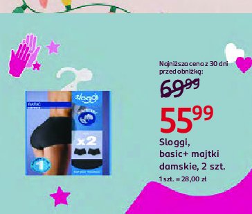 Majtki damskie basic SLOGGI promocja w Rossmann