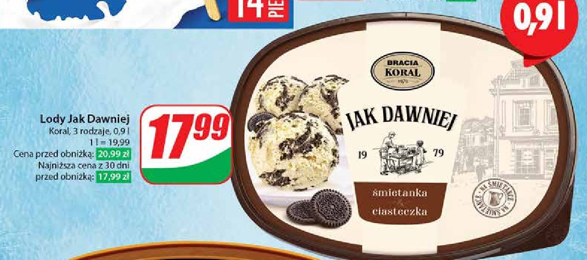 Lody śmietankowe z ciasteczkami Bracia koral lody jak dawniej promocja w Dino