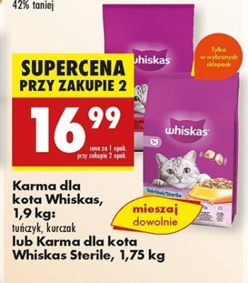 Karma dla kota z kurczakiem Whiskas sterile promocja